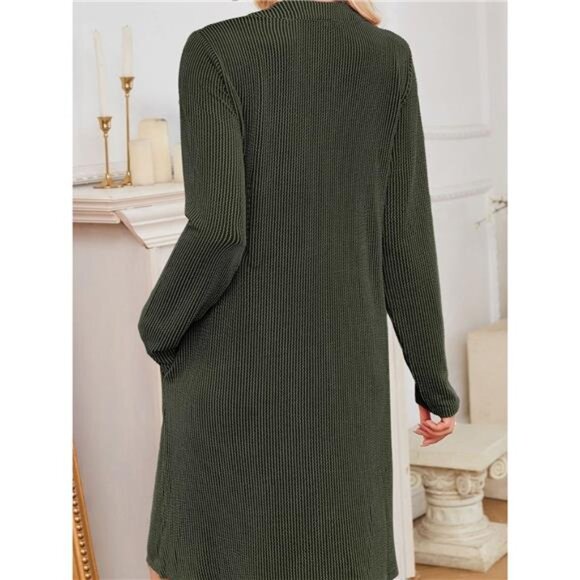Casual Ribbed Knit Long Sleeve Dress - Picture 10 of 16